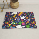 60s 70s psychedelic Modern Christmas Confetti Pattern Rug