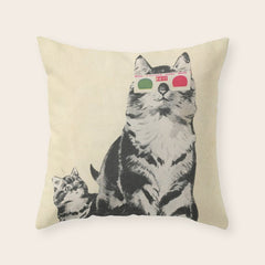 3D Glasses Throw Pillow