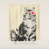 3D Glasses Shower Curtain
