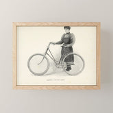 "Leading a Bicycle About" from "Bicycling for Ladies" by Maria E. Ward, 1896 Mini Art Print