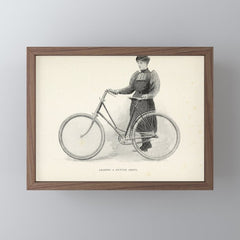 "Leading a Bicycle About" from "Bicycling for Ladies" by Maria E. Ward, 1896 Mini Art Print