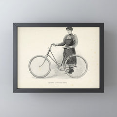 "Leading a Bicycle About" from "Bicycling for Ladies" by Maria E. Ward, 1896 Mini Art Print