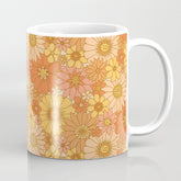 70s Retro Daisy Floral Coffee Mug