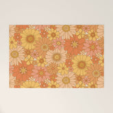 70s Retro Daisy Floral Welcome Mat