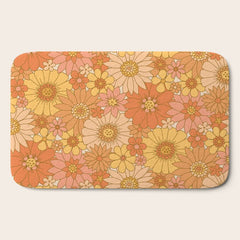 70s Retro Daisy Floral Bath Mat