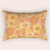 70s Retro Daisy Floral Rectangular Pillow