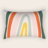 70s Vintage Rainbow Rectangular Pillow