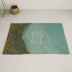 "Take Heart, Dear Traveller, Light Will Meet You In Wild Places." | Landscape Design Rug