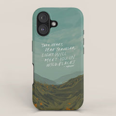 "Take Heart, Dear Traveller, Light Will Meet You In Wild Places." | Landscape Design iPhone Case