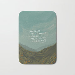 "Take Heart, Dear Traveller, Light Will Meet You In Wild Places." | Landscape Design Bath Mat