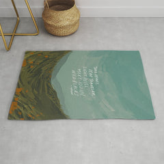 "Take Heart, Dear Traveller, Light Will Meet You In Wild Places." | Landscape Design Rug