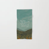 "Take Heart, Dear Traveller, Light Will Meet You In Wild Places." | Landscape Design Bath Towel