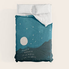 "Inhale Exhale It is Well It Is Well" Comforter