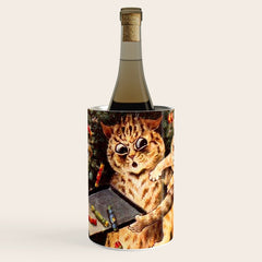 Christmas Time In Catland' Louis Wain Vintage Cat Wine Chiller