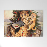 Christmas Time In Catland' Louis Wain Vintage Cat Welcome Mat