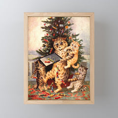 Christmas Time In Catland' Louis Wain Vintage Cat Mini Art Print