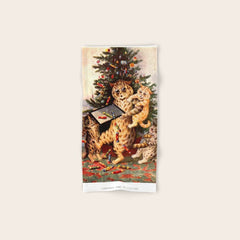 Christmas Time In Catland' Louis Wain Vintage Cat Bath Towel