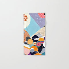 A Fantastic Journey, Graphic Collage Eclectic, Cutout Pop Art Contemporary, Snow Mountain Winter Textures Patterns, Geometric Digital Bath Towel
