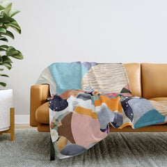 A Fantastic Journey, Graphic Collage Eclectic, Cutout Pop Art Contemporary, Snow Mountain Winter Textures Patterns, Geometric Digital Throw Blanket