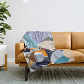 A Fantastic Journey, Graphic Collage Eclectic, Cutout Pop Art Contemporary, Snow Mountain Winter Textures Patterns, Geometric Digital Throw Blanket