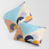 A Fantastic Journey, Graphic Collage Eclectic, Cutout Pop Art Contemporary, Snow Mountain Winter Textures Patterns, Geometric Digital Pillow Sham