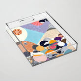 A Fantastic Journey, Graphic Collage Eclectic, Cutout Pop Art Contemporary, Snow Mountain Winter Textures Patterns, Geometric Digital Acrylic Tray