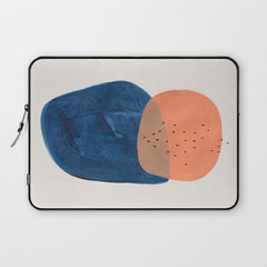 Twins' Minimalist Modern Mid Century Colorful Navy Blue Tan Shapes by Ejaaz Haniff Laptop Sleeve