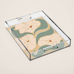 70s big flower botanical land 2 Acrylic Tray