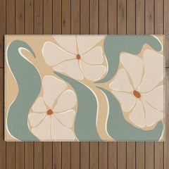 70s big flower botanical land 2 Outdoor Rug