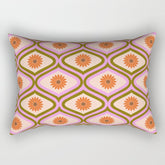 70s Disco Daisy Flower Pattern Rectangular Pillow