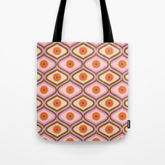 70s Disco Daisy Flower Pattern Tote Bag