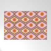 70s Disco Daisy Flower Pattern Welcome Mat