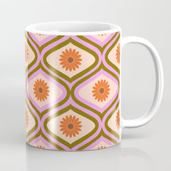 70s Disco Daisy Flower Pattern Coffee Mug