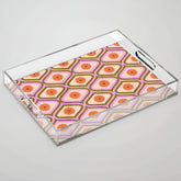 70s Disco Daisy Flower Pattern Acrylic Tray