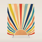 60s retro sun Shower Curtain