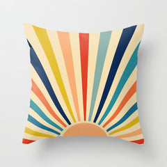 60s retro sun Throw Pillow