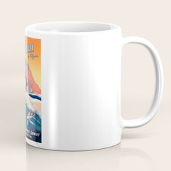 1947 Fly To Hawaii By Clipper Pan American Travel Poster Coffee Mug