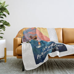 1947 Fly To Hawaii By Clipper Pan American Travel Poster Throw Blanket