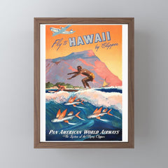 1947 Fly To Hawaii By Clipper Pan American Travel Poster Mini Art Print