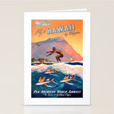 1947 Fly To Hawaii By Clipper Pan American Travel Poster Stationery Card