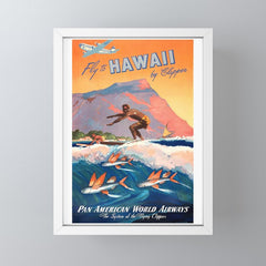 1947 Fly To Hawaii By Clipper Pan American Travel Poster Mini Art Print