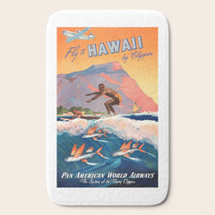 1947 Fly To Hawaii By Clipper Pan American Travel Poster Bath Mat