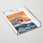 1947 Fly To Hawaii By Clipper Pan American Travel Poster Acrylic Tray