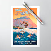 1947 Fly To Hawaii By Clipper Pan American Travel Poster Wrapping Paper