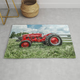 300 Vintage International Harvester Red Tractor Rug