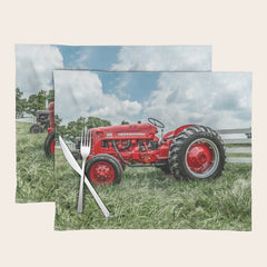 300 Vintage International Harvester Red Tractor Placemat