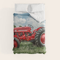 300 Vintage International Harvester Red Tractor Duvet Cover