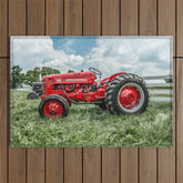 300 Vintage International Harvester Red Tractor Outdoor Rug