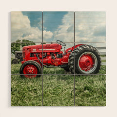 300 Vintage International Harvester Red Tractor Wood Wall Art