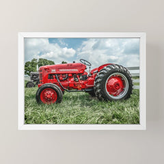 300 Vintage International Harvester Red Tractor Mini Art Print